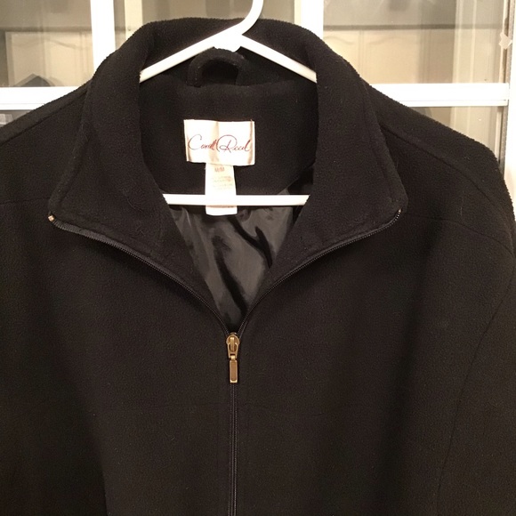 🧥 Carroll Reed Black Fleece Jacket Ladies Size M - Picture 2 of 6